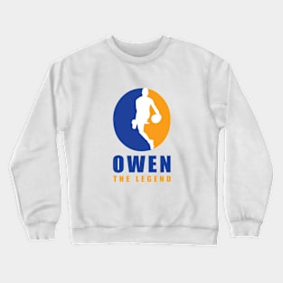 Owen Custom Player Basketball Your Name The Legend Crewneck Sweatshirt